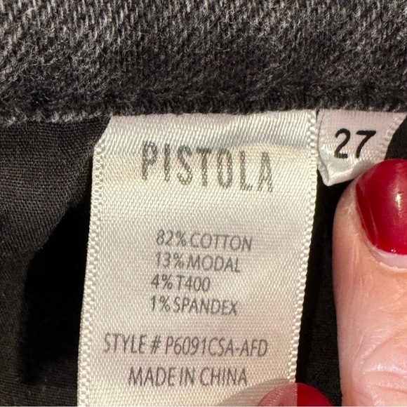 Revolve Pistola Washed Black Jeans with Distressed Split Hem size 27 - Picture 3 of 6